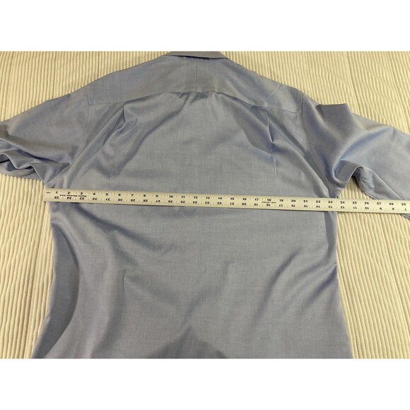 Jos. A. Bank Men’s 16-32 Blue Tailored Fit Traveler Dress Shirt Long Sleeve - Picture 8 of 8